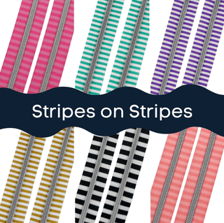 Stripes on Stripes | Nylon Coil Zipper | Size 5 (6 Yards • 1 yd of each) - Emmaline Bags Inc. - Bag Zippers
