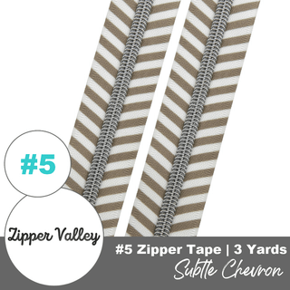 Subtle Chevron | Nylon Coil Zipper | Size 5 (3 Yards) - Emmaline Bags Inc. - Bag Zippers