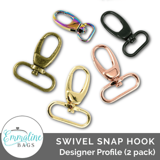 Swivel Snap Hook: Designer Profile (2 Pack) - Emmaline Bags Inc.