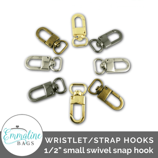 Swivel Snap Hooks: 1/2" (12mm) Wristlet/Strap Hook (2 Pack) - Emmaline Bags Inc.