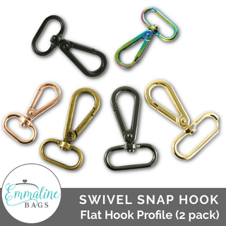 Swivel Snap Hooks: Flat Hook Profile (2 Pack) - Emmaline Bags Inc.