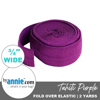 Tahiti Purple | Fold Over Elastic | ¾" (20 mm) (2 Yard Package) - Emmaline Bags Inc.-Sewing Supplies & Notions