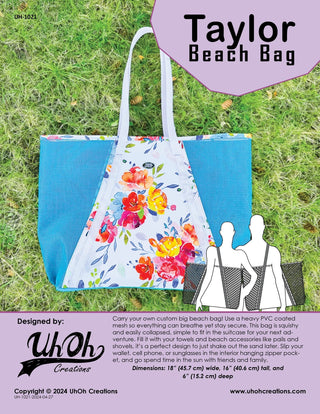 Taylor Beach Bag by UhOh Creations (Printed Paper Pattern) - Emmaline Bags Inc.