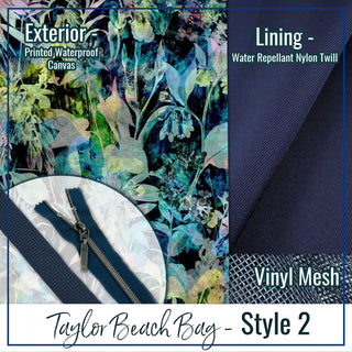 Taylor Beach Bag - COMPLETE KIT, Including Pattern, Fabric, Mesh, and Zipper - Emmaline Bags Inc.