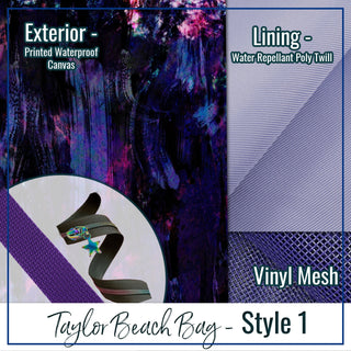 Taylor Beach Bag - COMPLETE KIT, Including Pattern, Fabric, Mesh, and Zipper - Emmaline Bags Inc.