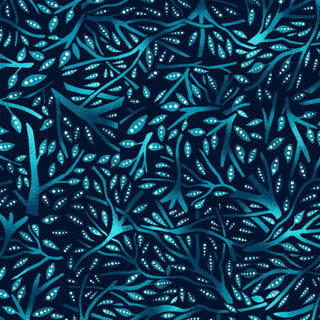 Teal Branches | July Moon by Betty Albert (¼ Yard) - Emmaline Bags Inc.-Fabric