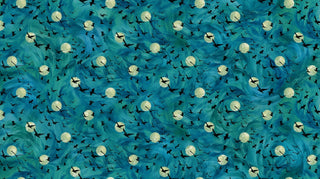 Teal Flying Ravens | Raven's Call for Northcott (¼ Yard) - Emmaline Bags Inc. - Fabric