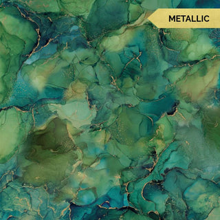 Teal/Green Multi Texture // Midas Touch Metallic - (1/4 yard) - Emmaline Bags Inc.