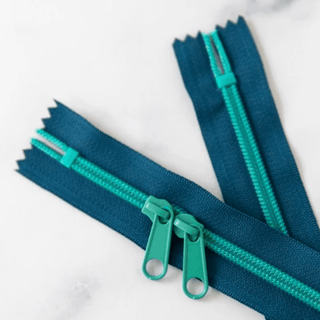 Tealtastic | 30" Nylon Coil Zipper | *Size #5* with Two Pulls - Emmaline Bags Inc.-Bag Zippers