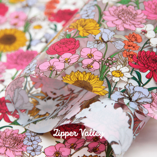 The Bloom Room | Zipper Valley Clear TPU Vinyl | 12" x 52" Pre - cut - Emmaline Bags Inc. - Fabric