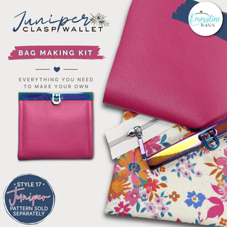 The Juniper Clasp Wallet • KIT • (PATTERN NOT INCLUDED) - Emmaline Bags Inc. - Bag Kit