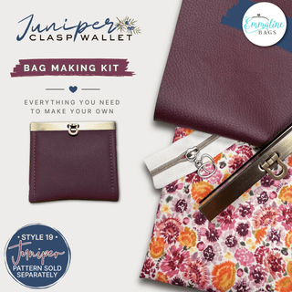 The Juniper Clasp Wallet • KIT • (PATTERN NOT INCLUDED) - Emmaline Bags Inc. - Bag Kit
