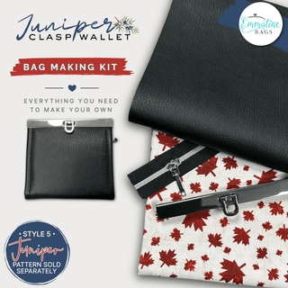 The Juniper Clasp Wallet • KIT • (PATTERN NOT INCLUDED) - Emmaline Bags Inc. - Bag Kit