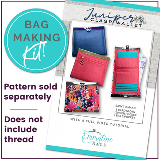 The Juniper Clasp Wallet • KIT • (PATTERN NOT INCLUDED) - Emmaline Bags Inc. - Bag Kit