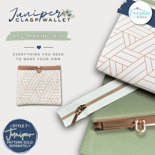 The Juniper Clasp Wallet • KIT • (PATTERN NOT INCLUDED) - Emmaline Bags Inc. - Bag Kit