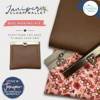 The Juniper Clasp Wallet • KIT • (PATTERN NOT INCLUDED) - Emmaline Bags Inc. - Bag Kit