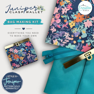 The Juniper Clasp Wallet • KIT • (PATTERN NOT INCLUDED) - Emmaline Bags Inc.-Bag Kit