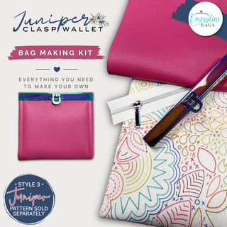 The Juniper Clasp Wallet • KIT • (PATTERN NOT INCLUDED) - Emmaline Bags Inc. - Bag Kit