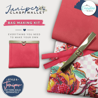 The Juniper Clasp Wallet • KIT • (PATTERN NOT INCLUDED) - Emmaline Bags Inc. - Bag Kit