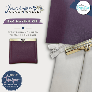 The Juniper Clasp Wallet • KIT • (PATTERN NOT INCLUDED) - Emmaline Bags Inc.-Bag Kit