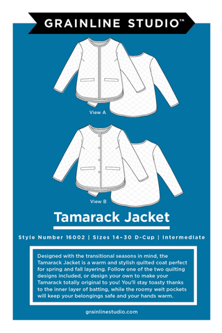 The Tamarack Jacket (Sizes 14 - 32) by Grainline Studio (Printed Paper Pattern) - Emmaline Bags Inc. - Sewing Patterns