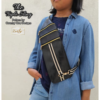 The Triple Sling by Country Cow Designs (Printed Paper Book Pattern) - Emmaline Bags Inc. - Sewing Patterns
