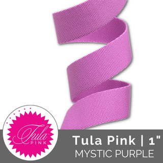 Tula Pink | SOLID Everglow Nylon Webbing 1" (25mm) Wide (2 Yards) - Mystic Purple - Emmaline Bags Inc. - Straps & Handles