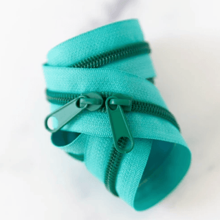 Turquoise | 30" Nylon Coil Zipper | *Size #5* with Two Pulls - Emmaline Bags Inc.-Bag Zippers