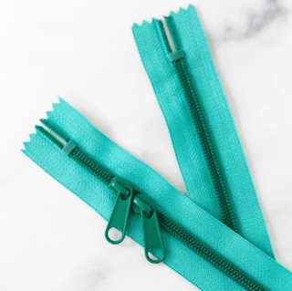 Turquoise | 30" Nylon Coil Zipper | *Size #5* with Two Pulls - Emmaline Bags Inc.-Bag Zippers