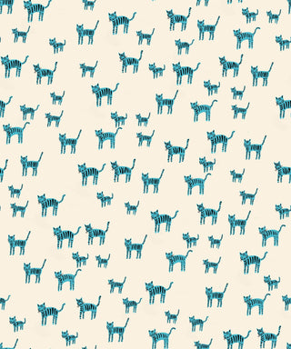 Turquoise Tiger Stripes // Catnap by Ruby Star Society (1/4 yard) - Emmaline Bags Inc. - Fabric