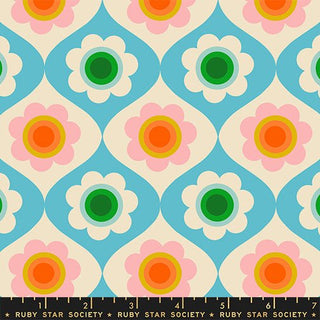 Turquoise Trinketry Floral | Trinketry by Ruby Star Society (1/4 Yard) - Emmaline Bags Inc. - Fabric