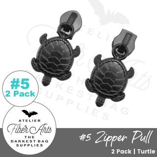 Turtle Sliders w/ Pulls | SIZE5 (2 Pack) - Emmaline Bags Inc.-Bag Zippers