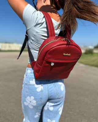 Vermillion Red | Prairie Faux Leather | ½ Yard Precut (18" x 53") - Emmaline Bags Inc. - Fabric