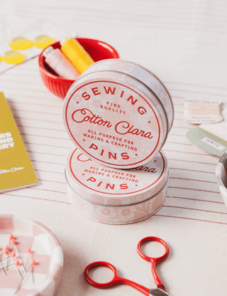 Vintage Inspired Pin Tin | 100g of Sewing Pins Included - Emmaline Bags Inc. - Sewing Supplies & Notions