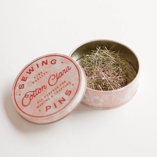 Vintage Inspired Pin Tin | 100g of Sewing Pins Included - Emmaline Bags Inc. - Sewing Supplies & Notions