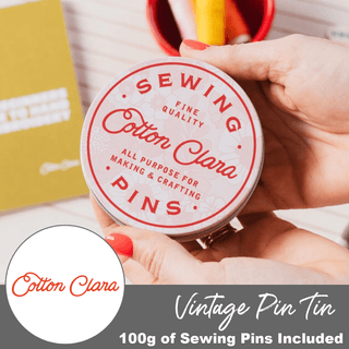 Vintage Inspired Pin Tin | 100g of Sewing Pins Included - Emmaline Bags Inc. - Sewing Supplies & Notions