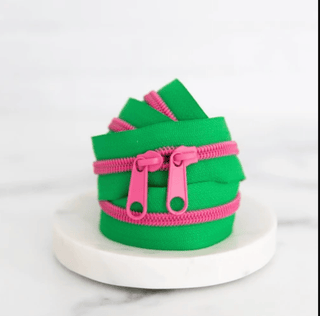 Watermelon | 30" Nylon Coil Zipper | *Size #5* with Two Pulls - Emmaline Bags Inc.-Bag Zippers