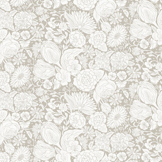 White Floral // Folktale for FIGO (1/4 yard) - Emmaline Bags Inc.