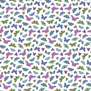 White Tossed Moth // Nightshade for Northcott (1/4 yard) - Emmaline Bags Inc.