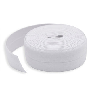 White | Zipper Valley Fold Over Elastic | 1" (25 mm) (4 Yards) - Emmaline Bags Inc.-Sewing Supplies & Notions