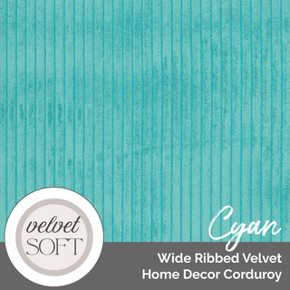 Wide Ribbed Velvet Home Decor Corduroy (Per 1/2 Yard) - Emmaline Bags Inc. - Fabric