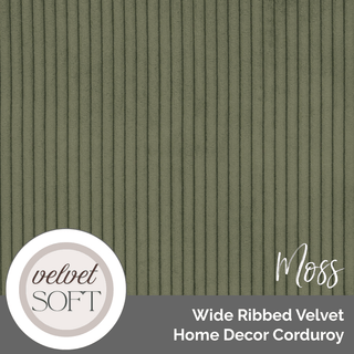 Wide Ribbed Velvet Home Decor Corduroy (Per 1/2 Yard) - Emmaline Bags Inc. - Fabric