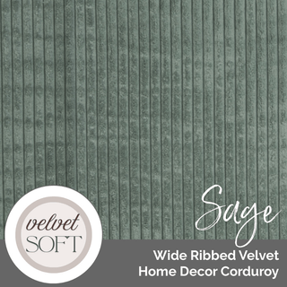 Wide Ribbed Velvet Home Decor Corduroy (Per 1/2 Yard) - Emmaline Bags Inc. - Fabric