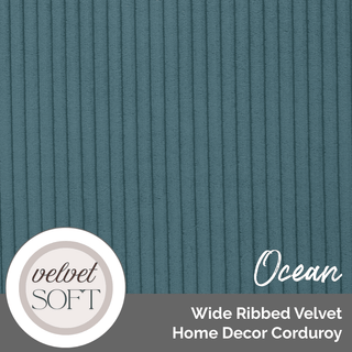 Wide Ribbed Velvet Home Decor Corduroy (Per ½ Yard) - Emmaline Bags Inc.-Fabric