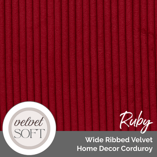 Wide Ribbed Velvet Home Decor Corduroy (Per ½ Yard) - Emmaline Bags Inc.-Fabric