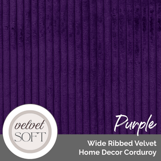 Wide Ribbed Velvet Home Decor Corduroy (Per ½ Yard) - Emmaline Bags Inc.-Fabric