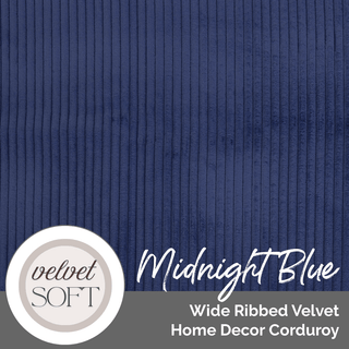 Wide Ribbed Velvet Home Decor Corduroy (Per ½ Yard) - Emmaline Bags Inc.-Fabric