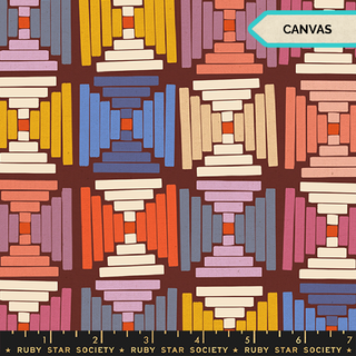 Cranberry Courthouse Steps (Canvas) | Persimmon by Ruby Star Society (¼ Yard)