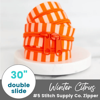 Winter Citrus | 30" Nylon Coil Zipper | *Size #5* with Two Pulls - Emmaline Bags Inc.-Bag Zippers