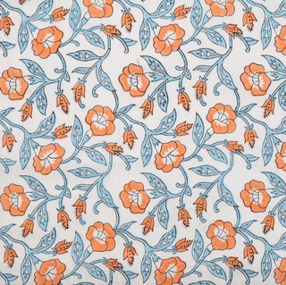 Winter Trumpet Vines | Indian Block Prints: Cottage by Fableism Supply Co. (¼ Yard) - Emmaline Bags Inc. - Fabric